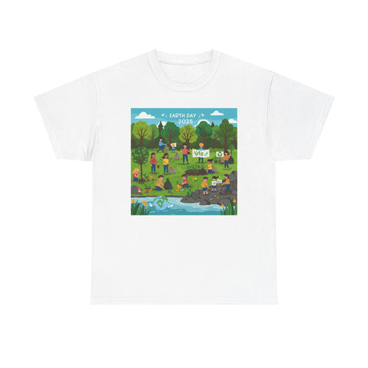Earth Day 2025 Unisex Heavy Cotton Tee - Eco-Friendly Graphic Tee for Environmental Activists